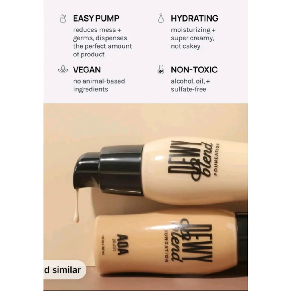 AOA Studio Dewey Blend Vegan Easy Pump Hydrating Non-Toxic Foundation Shade T3